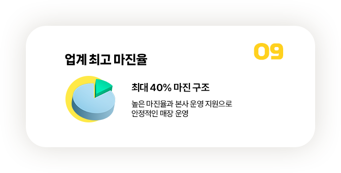업계 최고 마진율